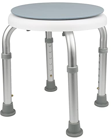 Tabouret de Douche pivotant à 360°Hauteur réglable Aide à la Douche siège de Bain antidérapant en Aluminium pour Personnes âgées, Femmes Enceintes