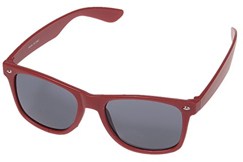 Miobo Lunettes de Soleil Style Rétro Années 1980 - Verre Transparent ou Teinté - Noir ou Bordeaux - Taille Unique