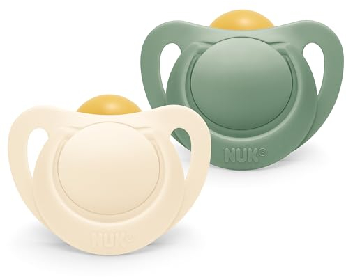 NUK for Nature Babyschnuller | 18-36 Monate | Nachhaltige Gummischnuller | Über 98 % natürliche Rohstoffe | Eukalyptusgrün | 2 Stück