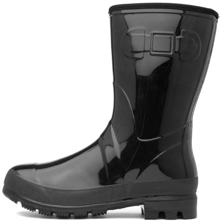 Shoe Zone - Womens Black Patent Warm Lined Welly - Size 7 UK - Black
