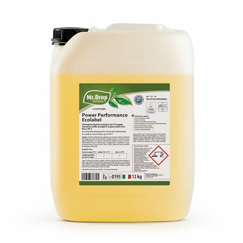 Mr.Drop® POWER PERFORMANCE ECOLABEL DETERGENTE LIQUIDO ECOLOGICO PER STOVIGLIE - 1 tanica da 12kg (12 kg)