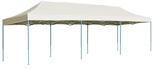 Gecheer Cenador plegable Pop-Up 3 x 9 m, color crema, cenador de exterior, toldo, pérgola con tela, pabellón de jardín, carpa para fiestas, cenador para barbacoa, A44974
