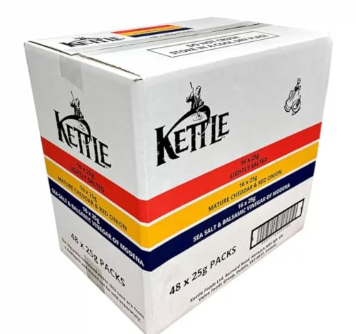 Kettle Hand Cooked Potato Chips - 48-Piece Mixed Pack, Crunchy Snack