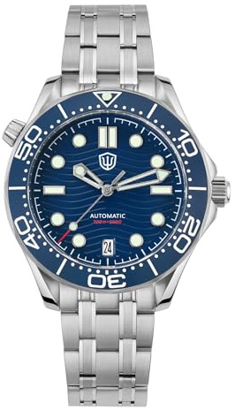 watchdives Relojes Automáticos para Hombres, WD007ST 39mm NTTD Reloj de Buceo NH35, Cristal de Zafiro Abombado, Reloj de Pulsera Resistente al Agua hasta 200 M