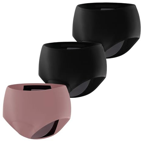 Carer Confezione da 3 Culotte Incontinenza Donna, Culotte Mestruali per Flusso Abbondante Riutilizzabili con Cuscinetto Assorbente da 150 ml per Incontinenza Moderata e Uso Notturno Ciclo Taglia L
