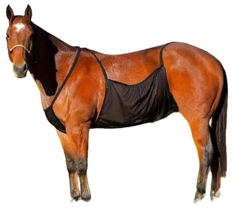 Générique Protège-Ventre de Cheval, Maille Légère et Respirante Contre Les Mouches, Protection du Ventre avec Sangles Réglables pour Un Réglage Stable de L'équitation,