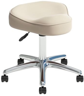 FXLUHAY Taburete con Ruedas Tipo Silla de Montar, Ajustable, hidráulico, Apto for oficinas, Estudios de Maquillaje y Uso en Interiores y Exteriores.