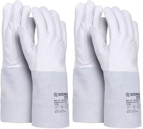 DONAU SAFETY Guantes de soldadura piel de cabra para soldadura TIG/Talla 10, 1 par/Softouch, muy suaves y cómodos/Guantes de trabajo de piel/Guantes de piel guantes de protección (Paquete de 2)