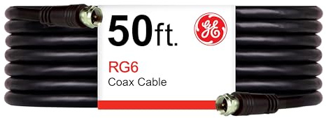 GE 33600 RG6 Coaxial Cable, 50ft (Black)