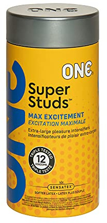 ONE® Condoms Super Studs | Studded Condoms, Textured Condoms, Latex Condoms 12 Pack