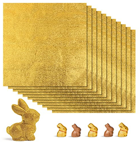 200PCS Chocolate Wrappers for Bar, TOPBATHY Gold Foil Wrappers for Bars Candy Homemade Sweets, Square Chocolate Aluminium Foil Paper for DIY Wrapping, Packing Gift, 7.8 X 7.8