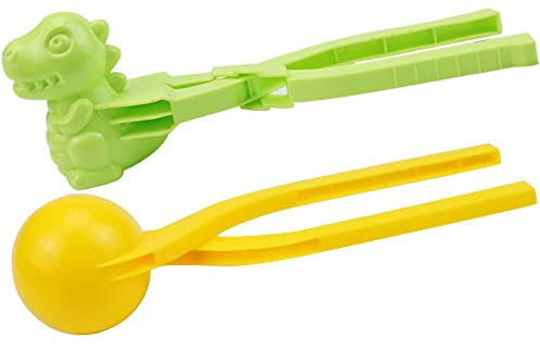 RichMoho Boys Snowball Maker Kids Snow Ball Toys Games Dianosour and Round Shape with Handle for Kids Outdoor Indoor Winter Snowball Fight Maker Tool Clip