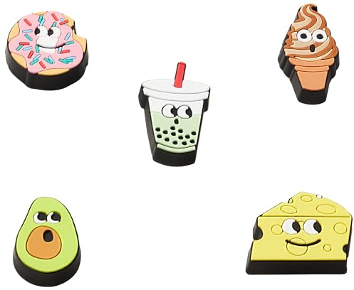 Crocs Shoe Charm 5-Pack | Personalize with Jibbitz for, Amuleto de Zapatos Unisexo, Lights Up Food Friends, Talla única