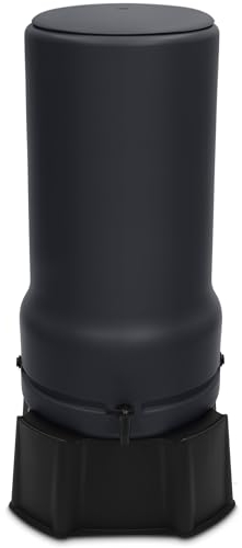 YourCasa Regentonne 200L [RainBell] mit Standfuss, Deckel & Wasserhahn - Regenfass Frostsicher Kunststoff - Regenwassertonne Regenwassertank Garten Wassertank Regensammler Wasserfass (Anthrazit,200L)