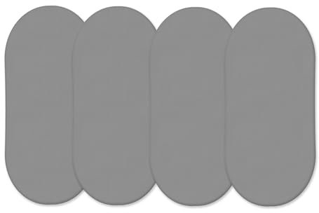 4 x Spannbettlaken für Babykörbchen (75 x 35 cm) | Ultraweich, Öko-Tex Standard 100 Zertifiziert | Antiallergisch & Atmungsaktiv Bettlaken für Babykörbchen (Grau, 75 x 35 cm)