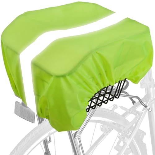 VAOLOAV 35L Bicycle Basket Waterproof Rain Cover with Reflective Strip Bicycle Rear Rack Rain Cover Bike Trunk Rain Cover Green