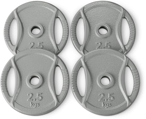 Amazon Basics Disco de pesas con agarre de 2,54cm, 4 x 2,5kg