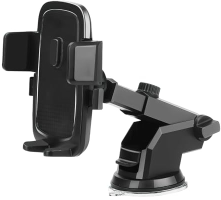 JRILUO Handyhalterung Auto mit Starker Saugnapf, 360° Drehbar, Teleskoparm 16–21 cm, Universeller Handyhalter fürs Auto mit Automatischer Verriegelung, Waschbar und Wiederverwendbar