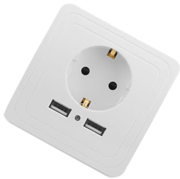 Operitacx Adattatore Presa Di Muro Con Porte Usb Per Ricarica Simultanea Presa Elettrica Per Casa e Ufficio Installazione Facile e Sicura Con Materiali Ignifughi
