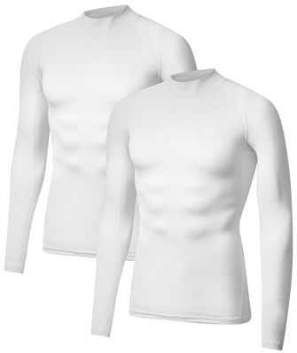 DANISH ENDURANCE T-Shirt de Compression Manches Longues Homme, Lot de 2 | T-shirt de Compression à Manches Longues, Séchage Rapide et Maille Respirante, pour la Course et l'Entraînement