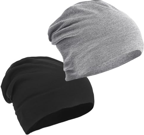 Fgdui 2 stycken mössor damer tunn höstmössa sommar mössa lätta mössor för kvinnor och, utomhusaktiviteter, vardag, svart och grå