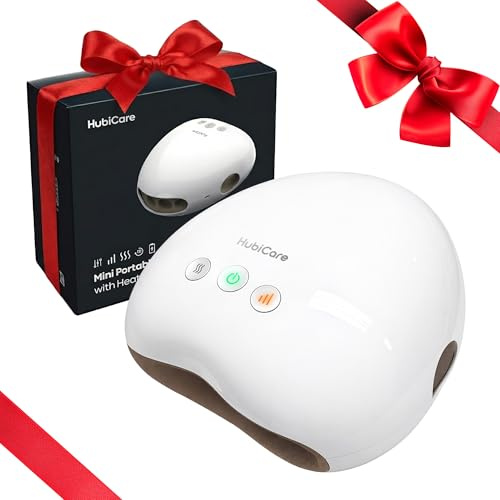 HuBDIC HubiCare - Mini massaggiatore portatile per le mani con massaggio individuale senza fili, calore e compressione, per alleviare l'artrite e l'intorpidimento delle dita, livelli aggiornati