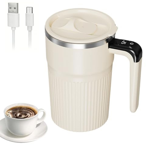 Generico Da Caffè Automiscelante - Con Agitazione Automatica Da 400 Ml Con Display Della Temperatura, Miscelatore Elettrico Per Bevande, Bicchiere Da Viaggio Ricaricabile | Contenitore Per Bevande