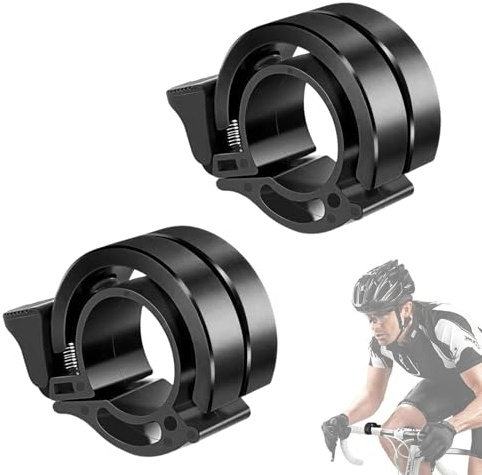 YTAXYZWR 2 Pezzi Campanello Bicicletta MTB in Lega di Alluminio, Mini Campanello Bici 100 Db con Design O, Campanello per Manubrio 22-24 mm per MTB Bici da Corsa City Bike