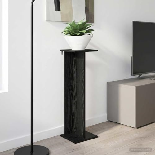 Ziaphsol Soporte para plantas de roble negro de madera de 25 x 25,5 x 80,5 cm, soporte para flores y estantería para salón, jardín de invierno, esquina y alféizar de ventana, interior, presentación