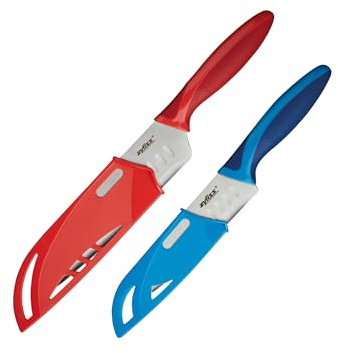 ZYLISS 2 Piece Santoku Knife Set with Sheath Covers, Stainless Steel