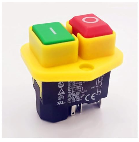COJJ-Interrupteur à Bouton-Poussoir 1PC KJD17B Interrupteur de Bouton 22 0V-240V 16A 5 Switch Power Tool -Pin