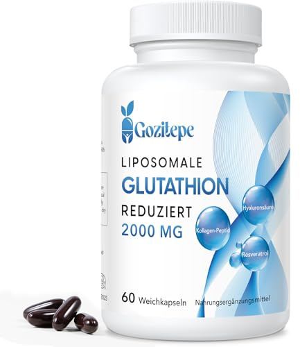 Gozitepe Liposomal Glutathione 2000mg, Reduced Glutathione Supplement