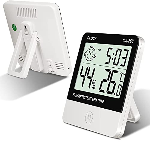flintronic Inomhustermometer, hög precision digital hygrometer, digital inomhushygrometer för hemmakontor komfort reptiltermometer