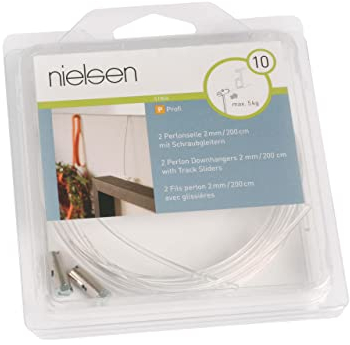 nielsen Galerieschienen Zubehör Perlonseil 2m inkl. Schraubgleiter (2 Stück/Packung)