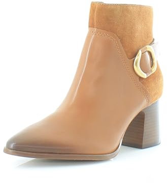 Vince Camuto Evelanna Damen Stiefelette mit gestapeltem Absatz, Goldene Walnuss, 40.5 EU