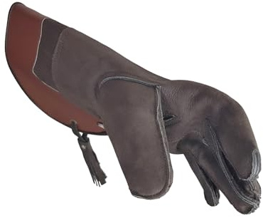 VlaMiTex J54 Guantes de Cetreros para Halcones y Halcones de Piel Marrón (M)
