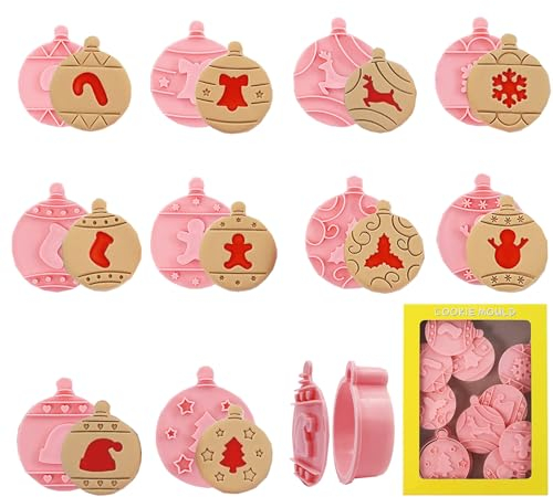 10 Stück Weihnachtsausstecher,Ausstechförmchen Weihnachten,Weihnachten Keksausstecher,Kunststoff Ausstechformen,3D Plätzchen Ausstecher,Plätzchenformen für Kinder,Kinder Keksausstecher Set