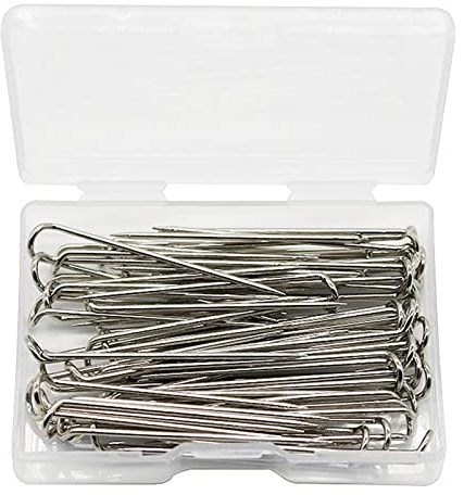 Nishiyuenyi 100x épingles à Fourche pour Quilting, Couture en Métal, épingles à Double Blocage, Cintre, Fournitures de Fabrication Artisanale, Accessoires de Cout, 17x6mm