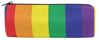 Trousse à crayons arc-en-ciel LGBT Pride - Avec fermeture éclair - En toile - Pour étudiants, école, bureau, multicolore, Trousse à crayons