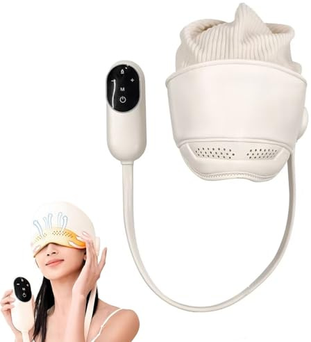 Massaggiatore for cuoio capelluto e occhi con calore, massaggiatore elettrico con cuffia for alleviare l'emicrania, massaggiatore for testa e occhi con 6 airbag e 3 modalità di calore, cuffie for emic
