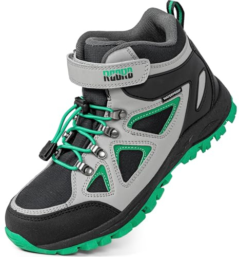 R CORD Girls Hiking Boots Kids Anti Collision Hiking Boots Non Slip Sneakers Outdoor Trekking Walking Climbing Running Sneakers Black 4 Big Kid