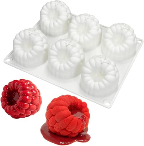 Silikonformar bakning 6 hallon silikonform för chokladform raspberry silikon form silikonform frukt hallonmönster choklad mousse kakform bakform för godis, gelé, isbitar