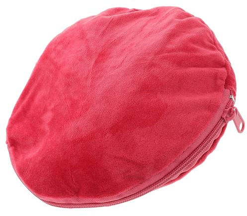 DECORNIJIA Funda Térmica de Franela Roja para Bolsa de Agua Caliente Funda Redonda Aislante Grande Accesorio de Protección para Almohadilla Eléctrica Reutilizable y Cálida para Uso en