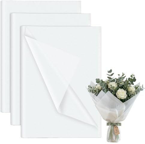White Tissue Paper for Wrapping Gifts,60 Tissue Paper Sheets for Packaging Gifts and Crafts., 35x50cm Tissue Paper Perfect for Art Craft Decorations
