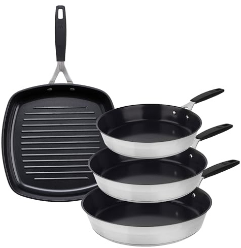 Masterpro Juego de Sartenes Smart Acero Inoxidable Ø 24 cm Ø 20 cm Ø 28 cm 3 Piezas