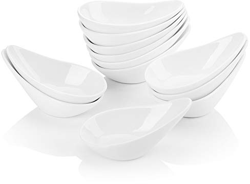 MALACASA Ramekins Set of 12, 75ML Ramekins for Creme Brulee Porcelain Souffle Dishes Ramekins for Baking,Dipping Sauce Dish,Mini Casserole Dish Set,Oven Safe,Ivory White