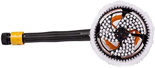 Jscarlife - Spazzola auto rotante nera di qualità con turbina alimentata ad acqua, per lavaggio auto, coperte, pareti, finestre, ecc.