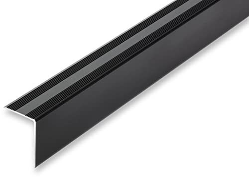 (18,98EUR/m) 30 x 42 x 900 mm Treppenwinkel schwarz selbstklebend Treppenkantenprofil Treppenkante Alu Winkel