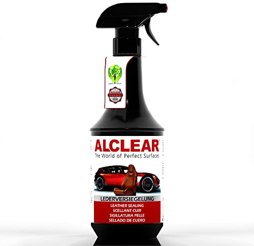 ALCLEAR 721LV Scellant pour cuir et entretien du cuir pour cuir lisse automobile, soin intérieur pour cuir lisse, également parfait pour canapé en cuir, 1 000 ml de scellant avec tête de pulvérisation