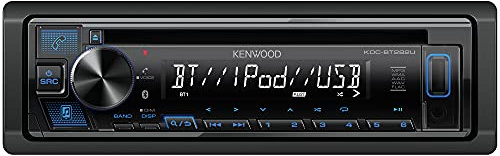 KENWOOD KDC-BT282U CD Car Stereo - Single Din, Bluetooth Audio, USB MP3, FLAC, Aux in, AM FM Radio, Detachable face with White 13-Digit LCD Display and Blue Button Illumination